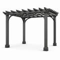 Pergola de jardin en métal noir 300 × 300 × 250 cm avec toiture ajourée